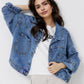 Pocketed Button Up Long Sleeve Denim Top