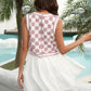 Checkered Open Front Sleeveless Cove Up
