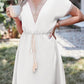 Tassel V-Neck Short Sleeve Dress