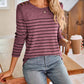 Striped Round Neck Long Sleeve T-Shirt