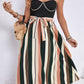 Tied Striped Spaghetti Strap Dress