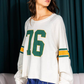 Number 76 Round Neck Long Sleeve Top