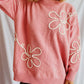 Flower Round Neck Long Sleeve Sweater