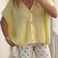 V-Neck Button Up Short Sleeve Cardigan