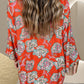 Printed Button Up Three-Quarter Sleeve Shirt Dress