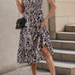 Smocked Printed Wide Strap Dress