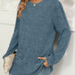 Full Size Pocketed Round Neck Long Sleeve T-Shirt