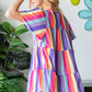 Heimish Full Size Short Sleeve Striped Tiered Top