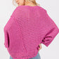 SAGE + FIG Distressed Asymmetrical Open Stitch Sweater