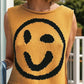 Smiley Round Neck Sweater Vest