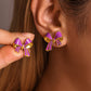 Stainless Steel Oil Drip Bow Stud Earrings