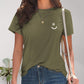 Smile Graphic Round Neck Short Sleeve T-Shirt