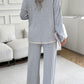 Contrast Trim Round Neck Top and Pants Set