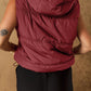 Drawstring Zip Up Hooded Vest Coat