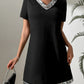 Sequin V-Neck Short Sleeve Mini Dress