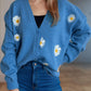 Daisy Button Up V-Neck Cardigan