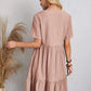 Full Size V-Neck Short Sleeve Mini Dress