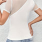 Mesh Patchwork Round Neck Short Sleeve Top