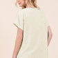 BOMBOM Textured Floral Pattern Short Sleeve T-Shirt