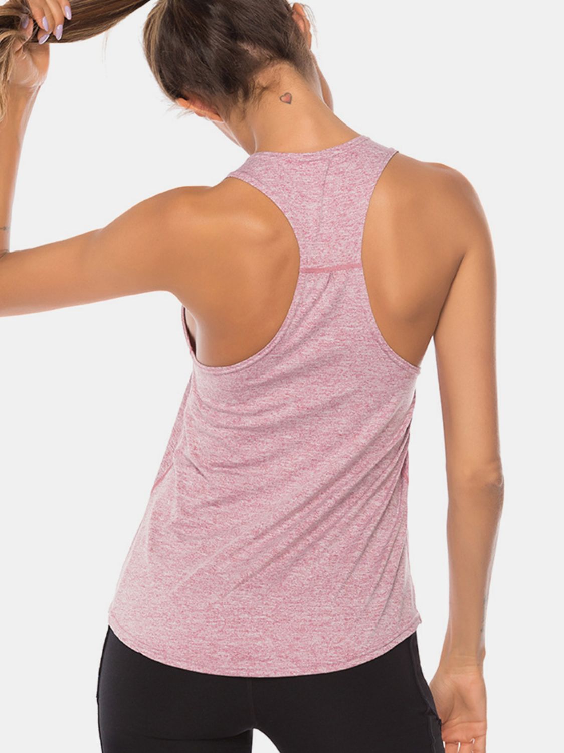 Full Size Scoop Neck Wide Strap Active Tank