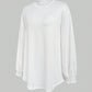 Smocked Cuff Round Neck Long Sleeve T-Shirt