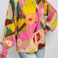 Floral Smocked Lantern Sleeve Mock Neck Blouse