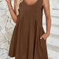 Full Size Plunge Wide Strap Mini Tank Dress