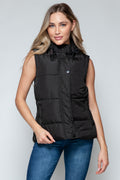 Snobbish Snap and Zip Closure Hooded Vest *
