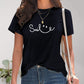 Full Size SMILE Round Neck Short Sleeve T-Shirt