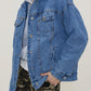 Button Up Collared Neck Long Sleeve Denim Jacket