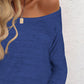 Full Size Heathered Long Sleeve Top