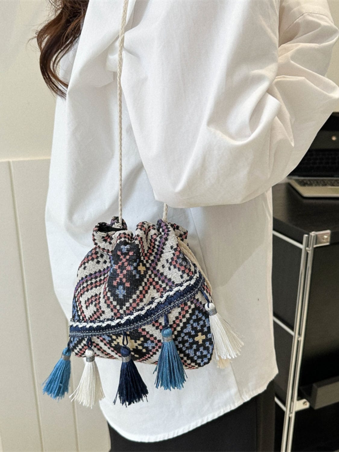 Lily & Luna Tassel Spaghetti Strap Shoulder Bag