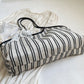 Striped Canvas Tote Bag