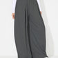 Elastic Waist Wide Leg Pants with Pockets