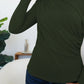 Ruched Mock Neck Long Sleeve T-Shirt