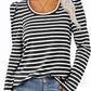 Full Size Striped Round Neck Long Sleeve T-Shirt