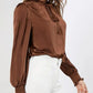 Frill Tied Lantern Sleeve Blouse