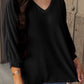 Texture V-Neck Long Sleeve Top