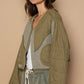 POL Quilted Knit Viding Detail Knit Patch Jacket