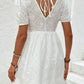 Tied V-Neck Short Sleeve Mini Dress