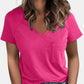 Full Size Pocketed V-Neck Short Sleeve T-Shirt