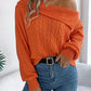 Cable-Knit One Shoulder Long Sleeve Sweater