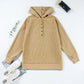 Half Snap Long Sleeve Dropped Shoulder Hoodie