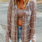 Double Take Plaid Long Sleeve Hooded Jacket