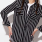 Striped Collared Neck Long Sleeve Shirt