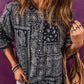 Printed Buttoned Flounce Sleeve Blouse