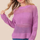 BiBi Openwork Long Sleeve Knit Top - Brand BiBi