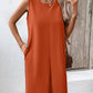 Pocketed Round Neck Sleeveless Mini Dress