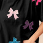 BiBi Sequin Bow Patch Short Sleeve T-Shirt - Brand BiBi