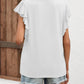 Full Size Ruffled Notched Cap Sleeve T-Shirt